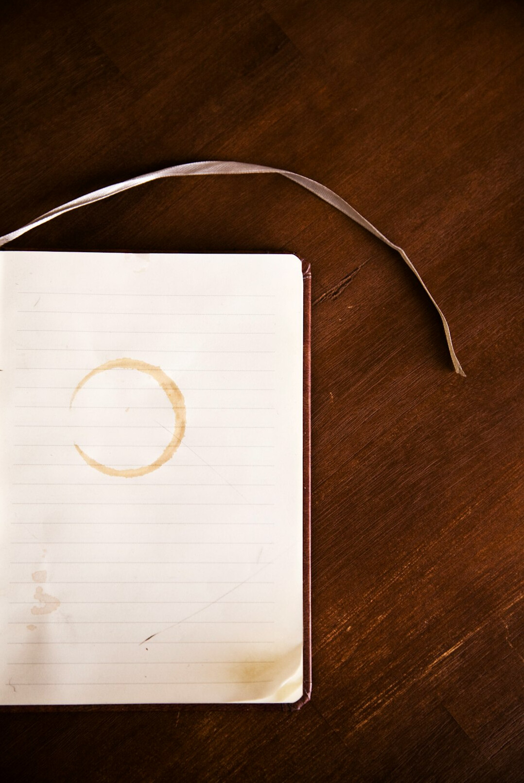 writer desk with notebook